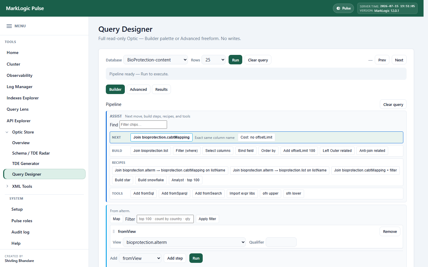 Optic Query Designer